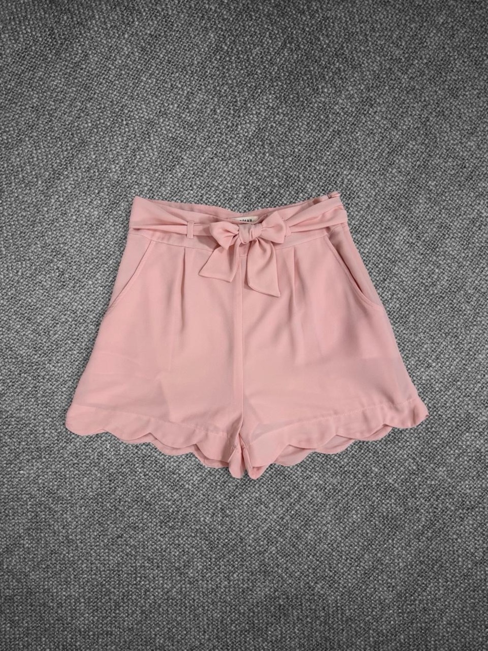 Monteau Blush Pink Scalloped Hem Paperbag Shorts Size Medium